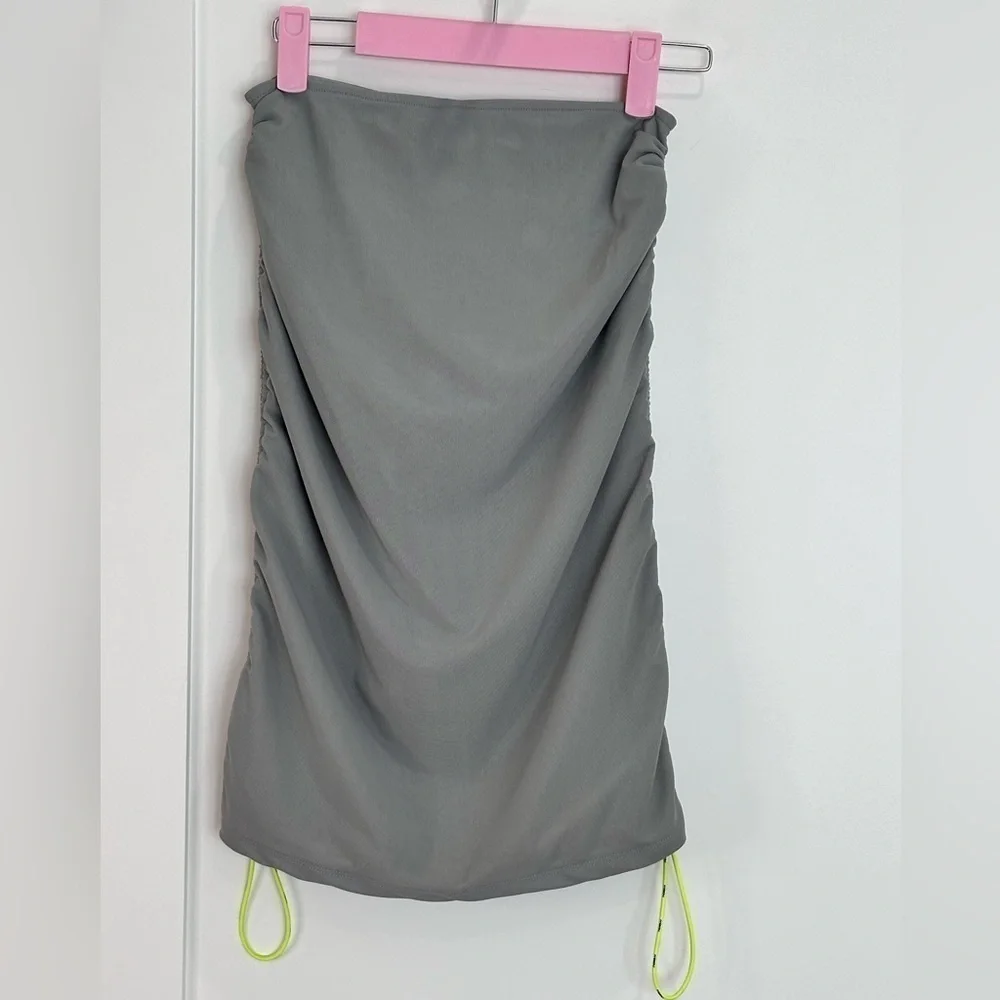Miaou Sport Gwen Mesh Y2K Midi Skirt XS Gray Sporty Chic Gorpcore Streetwear